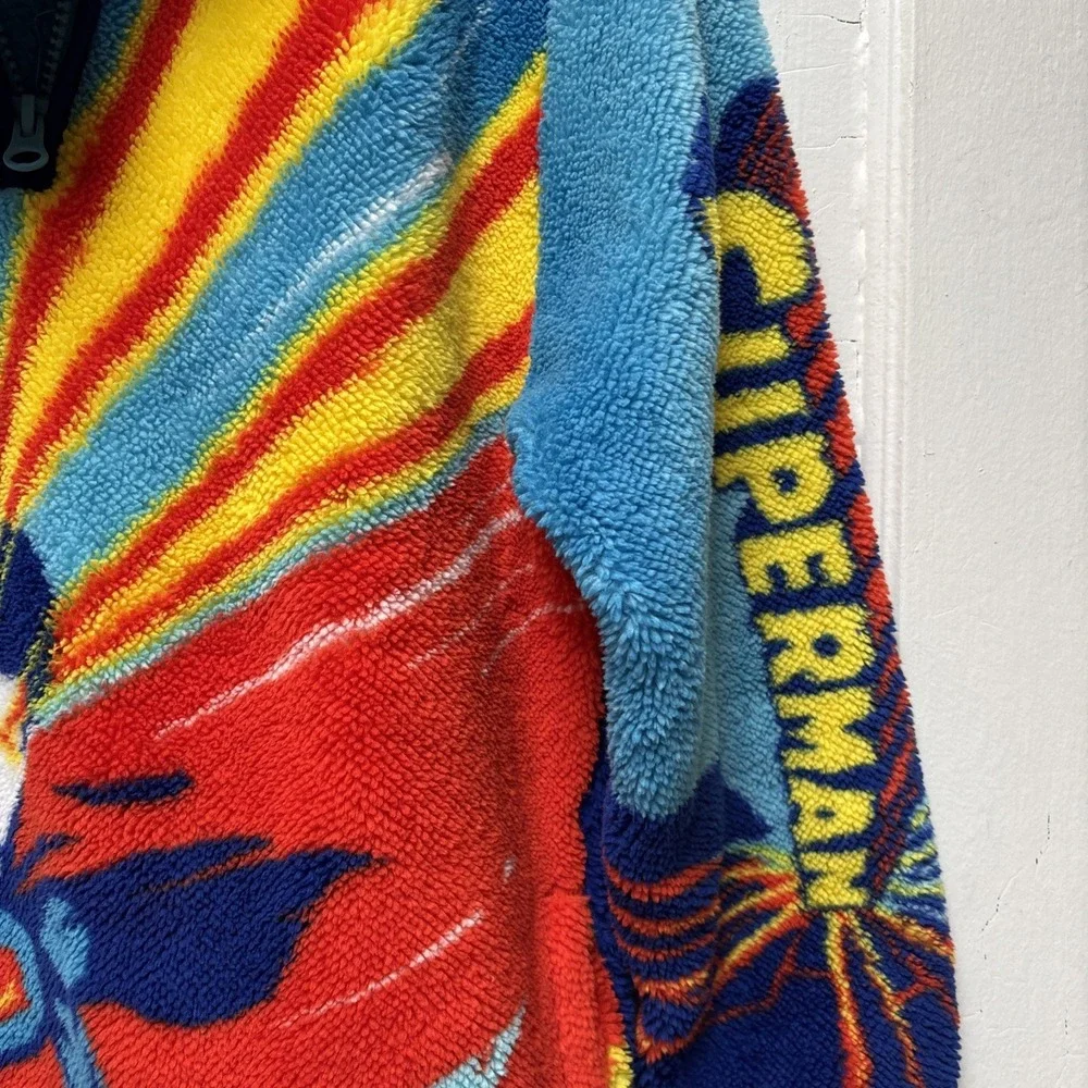 NEW DC SUPERMAN/BOYS CHARACTER SHERPA QUARTER ZIP - Large 10/12 w/ Tags